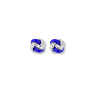 Blue Small Knot Stud Earrings