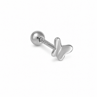 Silver Butterfly Ball Back Cartilage Stud Earring