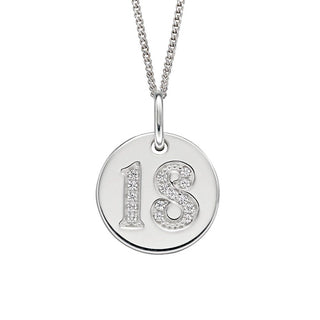 Silver CZ Set 18 Disc Pendant