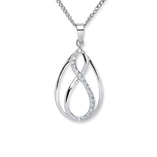 Silver CZ Infinity Pendant