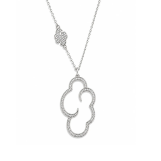 Silver Daydream Large CZ Cloud Long Necklace