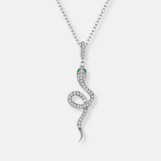 Silver CZ Snake Pendant