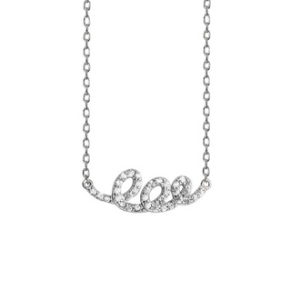 Silver CZ Swirl Necklace