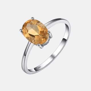 Sterling Silver Citrine Oval Ring