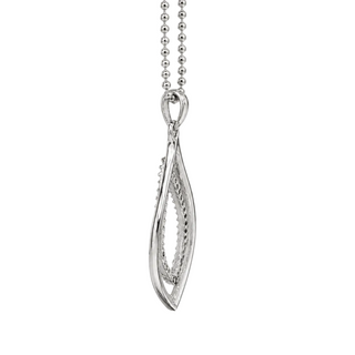 Silver pendant necklace on a white background