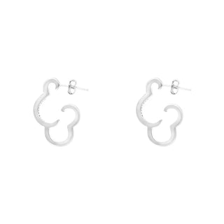 Silver Dinky Daydream CZ Open Cloud Hoop Earrings