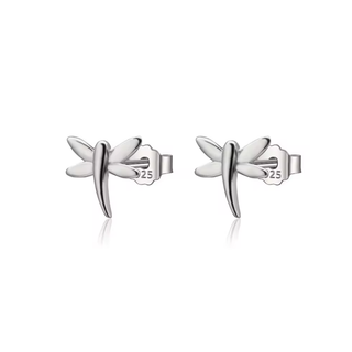 Silver Small Dragonfly Stud Earrings