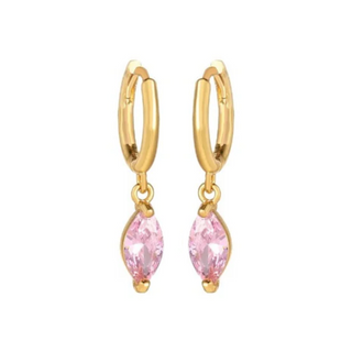 Golden Pink Marquise CZ Huggies