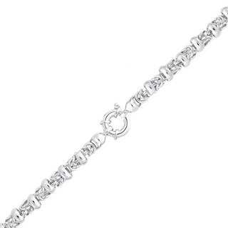 Silver Handmade 7.2mm Byzantine Bracelet