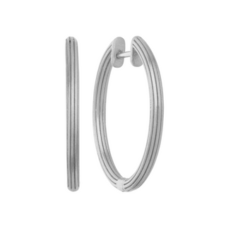 Silver Isla Brushed 25mm Hoop Earrings