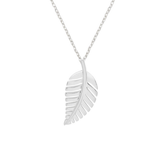 Silver Polished Leaf Pendant