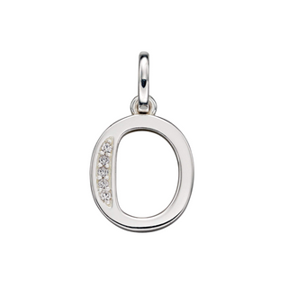 Silver CZ Number 0 Pendant