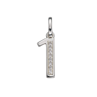 Silver CZ Number 1 Pendant