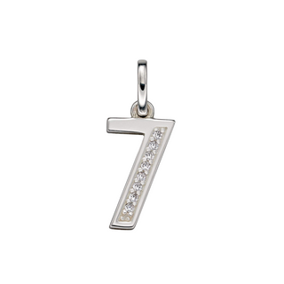 Silver CZ Number 7 Pendant