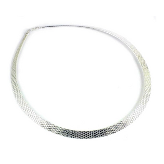 Silver Patterned Choker Necklace