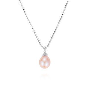 Silver Peregrina Pink Pearl Necklace