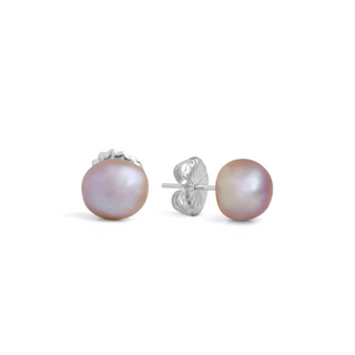 Silver Pink Audery Pearl Studs