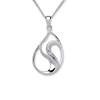 Silver Polished & Satin Twist Pendant