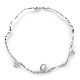 Silver Serenity Organic CZ Statement Necklace