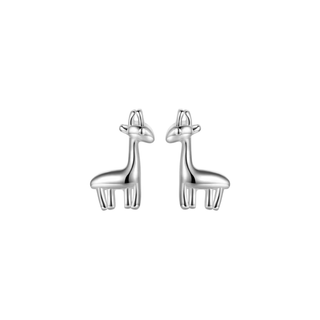 Silver Mini Giraffe Ball Back Stud Earrings
