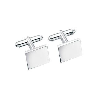 Sterling Silver Square Plain Cufflinks
