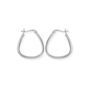 Silver Square Handbag Hoop Earrings
