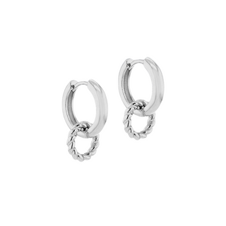 Silver Twisted Ring Hoops