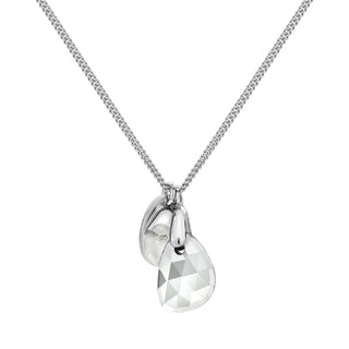 Silver White Quartz Rose Cut Aura Necklace