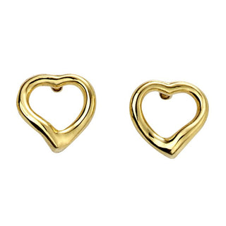 Gold Plated Open Heart Stud Earrings | Gold Plated Silver Earrings
