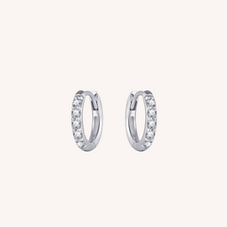 Gisser Silver Sparkling Small Hoop Earrings