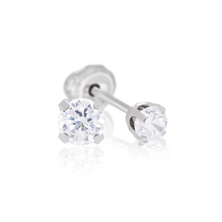 Stainless Steel 3mm CZ Piercing Earrings