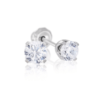 Stainless Steel 5mm CZ Piercing Earrings