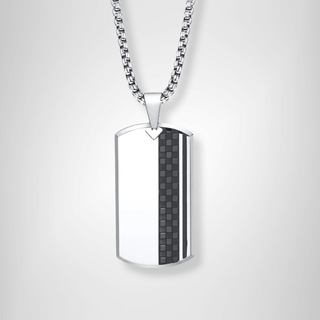 Checkerboard Stainless Steel Dog Tag