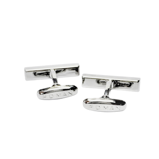 Pink Crystal Rectangular Bar Stainless Steel Cufflinks