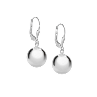 Sterling Silver Round Ball Drop Earrings