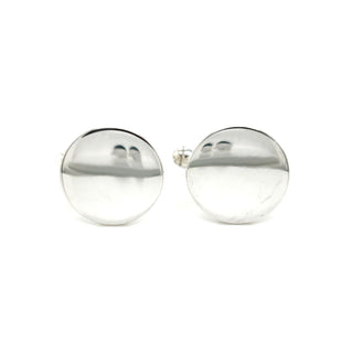 Sterling Silver Round Polished Disc Cufflinks