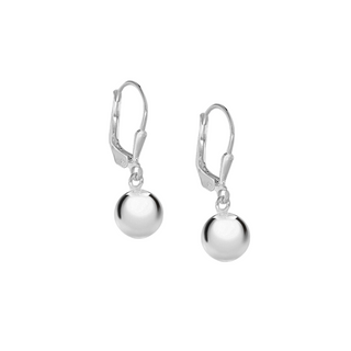 Silver Small Mirror Ball Drop Earrings