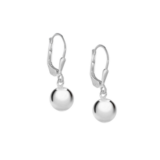 Sterling Silver Round Ball Drop Earrings