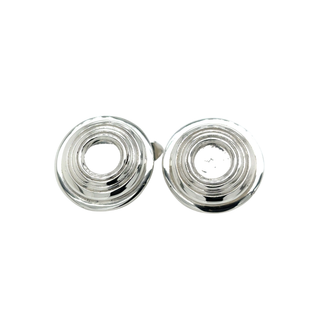 Sterling Silver Round Concentric Circle Cufflinks
