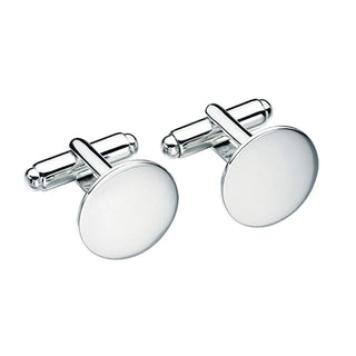 Sterling Silver Round Polished Disc Cufflinks