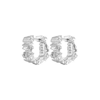 Texture Ruffle Huggie Hoop Earrings