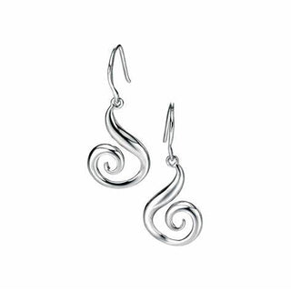 Silver Swirl Drop Earrings | Silver Earrings | Strange the Jewellers