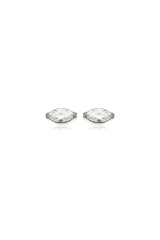 BFF Titanium Crystal Marquise Flat Back Stud Earrings