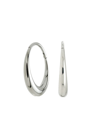 Luna Platinum Titanium Dome Hoop Earrings