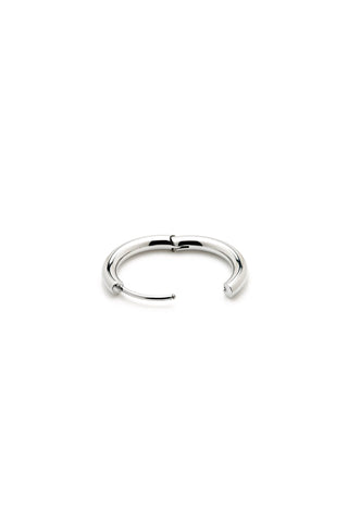 Platinum Titanium Classic 10mm Plain Hoop Earrings