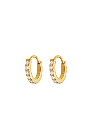 Cara Gold Titanium Pavé 8mm Hoop Earrings