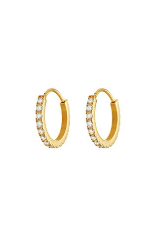 Cara Gold Titanium 12mm Pavé Hoop Earrings
