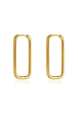 Gold rectangular hoop on white background