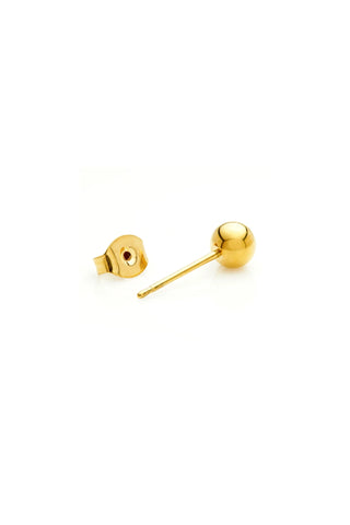 Gold Titanium Plain 5mm Ball Stud Earrings