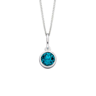 Silver Teal Crystal Pendant